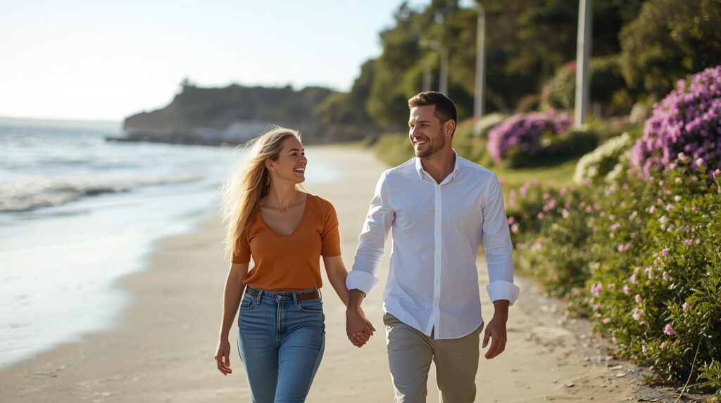 casal passeando qualidade tempo